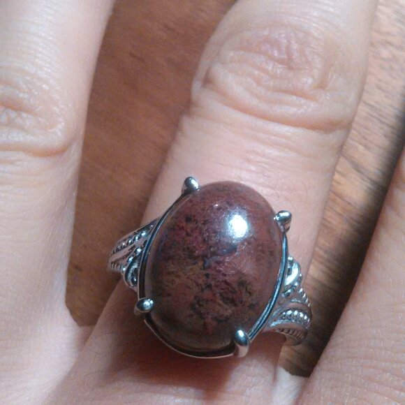 Aqua Nueva Moss Stainless Steel Solitaire Ring (Size 8) - Picture 9 of 16